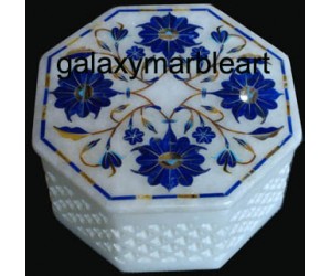 Agra marble inlay art box-OC401